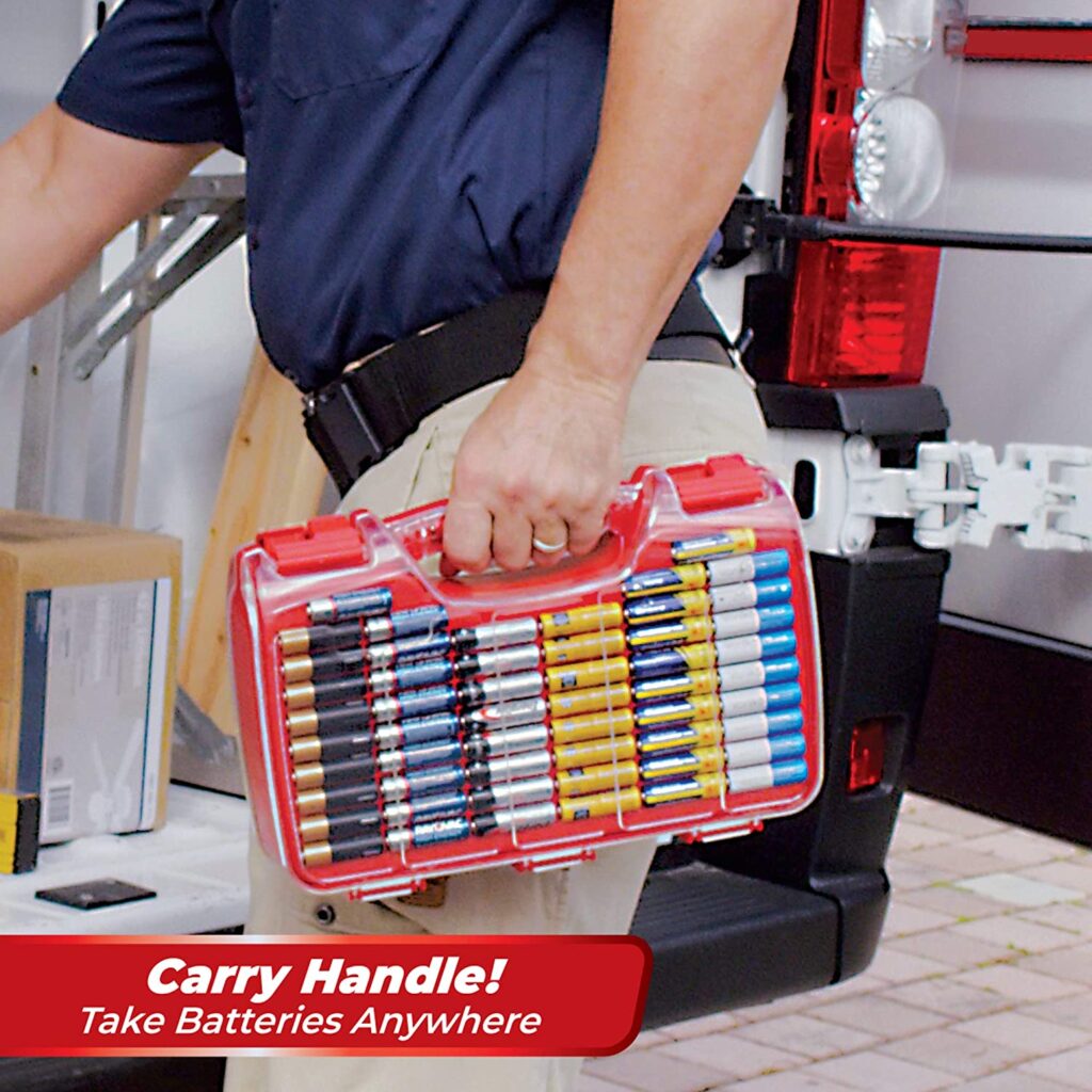 Ontel Battery Daddy 180 Battery Organizer and Storage Case with Tester